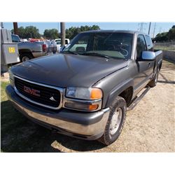 1999 GMC Z71 PICKUP, VIN/SN:2GTEK19T4X1515908 - 4X4, EXTENDED CAB, GAS ENG, A/T, ODOMETER READING 22