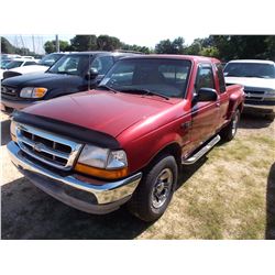 2000 FORD RANGER XLT PICKUP, VIN/SN:1FTYR14V4YTA60930 - EXTENDED CAB, GAS ENGINE, A/T, ODOMETER READ