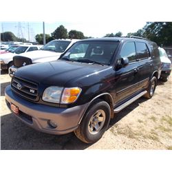 2002 TOYOTA - VIN/SN:5TDZT34A225105819 - V-8, A/T, ODOMETER READING 220,961 MILES