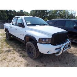 2002 DODGE RAM 1500 SPORT PICKUP TRUCK, VIN/SN:3D7HU18232G149720 - 4X4, CREW CAB, V8 GAS ENGINE, A/T