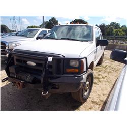 2005 FORD F250 PICKUP, VIN/SN:1FTSW21PX5EB42980 - 4X4 CREW CAB, POWER STROKE DIESEL ENG, A /T, WINCH