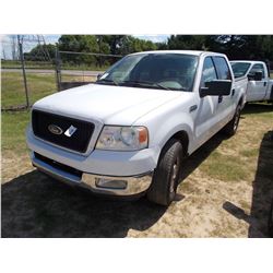 2005 FORD F150 PICKUP VIN/SN:1FT9W12595KE58756 - CREW CAB, GAS ENGINE, A/T, ODOMETER READING 220,777