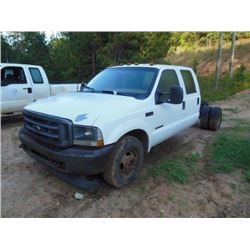 2002 FORD F350 CAB & CHASSIS, VIN/SN:1FDWW36F72EC57521 - 7.3LTR DIESEL ENGINE, A/T, 4-DOOR, (RUNS BU