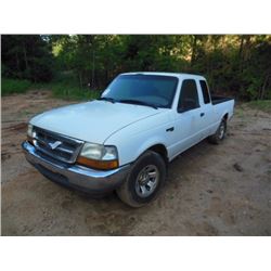 2000 FORD RANGER PICKUP, VIN/SN:1FTYR14V9YTB29630 - EXTENDED CAB, 6 CYL GAS, A/T, ODOMETER READING 2