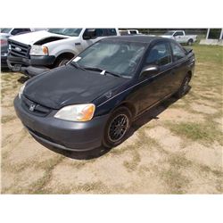 2002 HONDA CIVIC, VIN/SN:1HGEM22582L087339 - GAS ENGINE, A/T