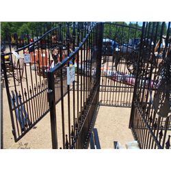 16' WROUGHT IRON GATE, TREE OF LIFE SCENE, W/POST, POWDER COATED