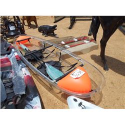 KAYAK DOUBLE PERSON, TRANSPARENT, W/SEATS AND PADDLES