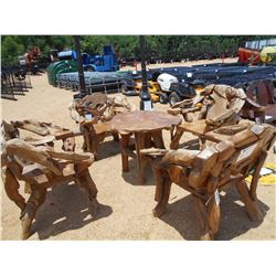 TEAK WOOD TABLE W/4 CHAIRS