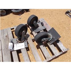 (3) 10" RUBBER CASTER WHEELS