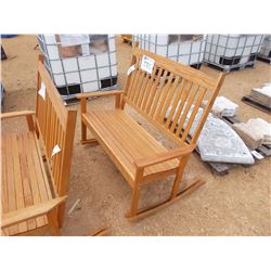 WOOD BENCH SEAT, ROCKING