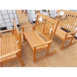 WOOD BENCH SEAT, ROCKING