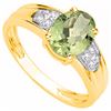 Image 1 : Natural Green Tea Amethyst & Diamond Ring 1.79 cts Ring