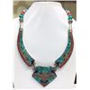 Image 1 : Tibet Hand Made Turquoise, Coral, Lapis Lazuli Necklace