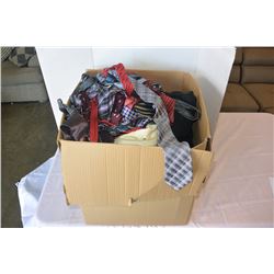 BOX OF TIES AND BOX OF CLOTHING