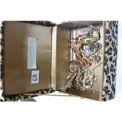 LEOPARD CASE JEWELLRY BOX WITH CONTENTS