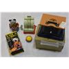 Image 1 : VINTAGE TIN MINIATURE TABLE SAW AND CASH REGISTER AND