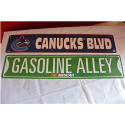 TWO TIN SIGNS