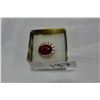 Image 1 : STERLING RED STONE RING
