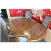 Image 1 : OAK DINING TABLE WITH LEAF AND FOUR CHAIRS