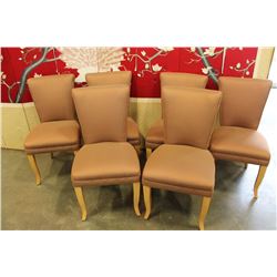SET OF SIX UPOLSTERED DESIGNER DINING CHAIRS