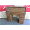 Image 1 : OAK DOUBLE PEDESTLE ROLL TOP DESK