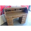 Image 2 : OAK DOUBLE PEDESTLE ROLL TOP DESK