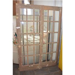 PAIR OF VINTAGE GLASS PANEL DOORS