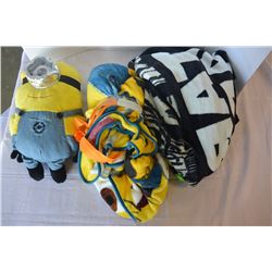 MINION BLANKET AND PILLOW AND STAR WARS BLANKET