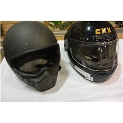 TWO MOTORCYCLE HELMETS