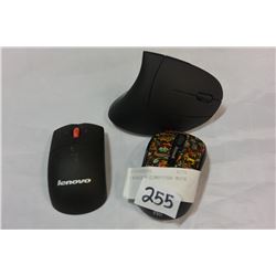 3 WIRELESS COMPUTER MICE