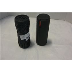 TWO CANNISTER STYLE PORTABLE SPEAKERS