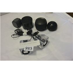 LOT OF SMALL PORTABLE SPEAKERS