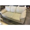 Image 1 : BEIGE LEATHER PILLOW BACK SOFA
