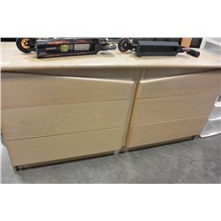 BLEACHED OAK DRESSER AND HEADBOARD