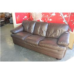 BROWN LEATHER SOFA