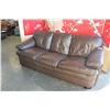 Image 1 : BROWN LEATHER SOFA