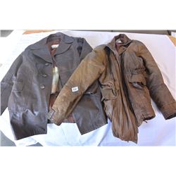 TWO BROWN LEATHER JACKETS