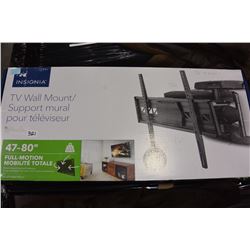 AS NEW INSIGNIA 47-80" FULL MOTION TV WALL MOUNT, COMPLETE