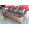 Image 1 : BURGUNDY LEATHER SOFA