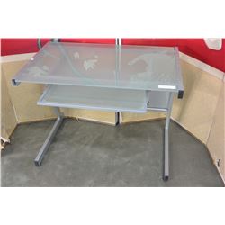 MODERN GLASS TOP DESK