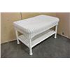 Image 1 : WHITE WICKER 2-TIER TABLE