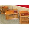 Image 1 : THREE PIECE OAK AND GLASS COFFEE TABLE SET