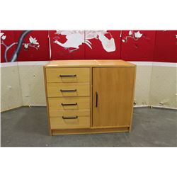4 DRAWER 1 DOOR MAPLE CABINET