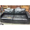 Image 2 : NEW 2 PC ASHLEY BLACK GEL LEATHER SOFA AND LOVESEAT RETAIL $2499