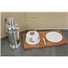 Image 1 : CHEESE TRAY AND TEAPOT