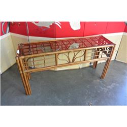 BAMBOO GLASS TOP SOFA TABLE