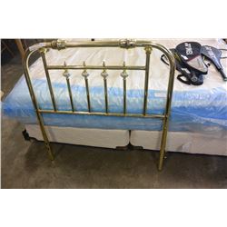 BRASS SINGLE SIZE HEADBOARD AND ROLLER FRAME