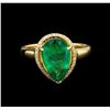 Image 2 : 14KT Yellow Gold 2.68 ctw Emerald and Diamond Ring