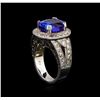 Image 4 : 14KT White Gold 5.21 ctw Tanzanite and Diamond Ring