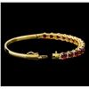 Image 3 : 14KT Yellow Gold 7.95 ctw Rubies and Diamond Bangle Bracelet